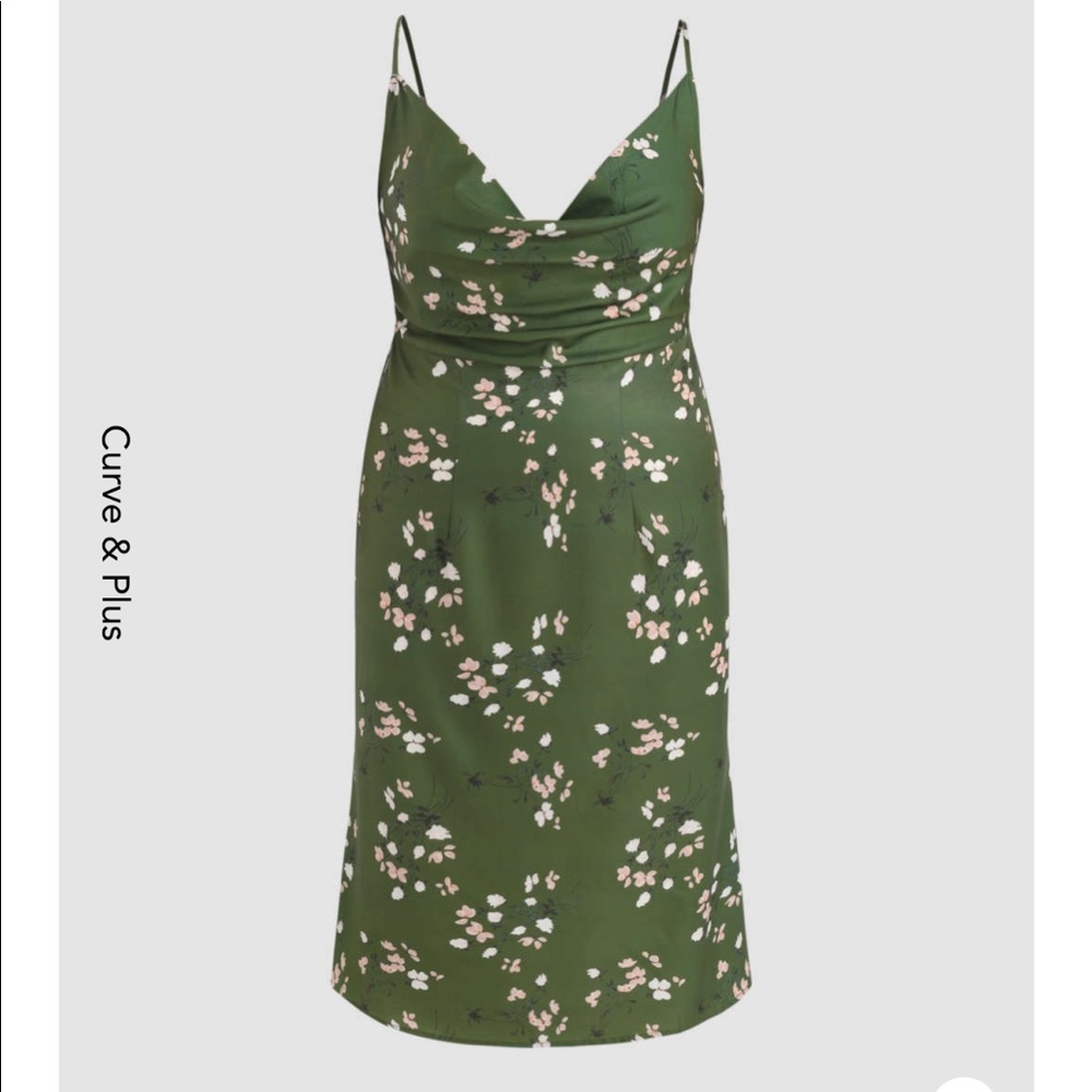 Curve & Plus Floral Cowl Neck Midi Dress